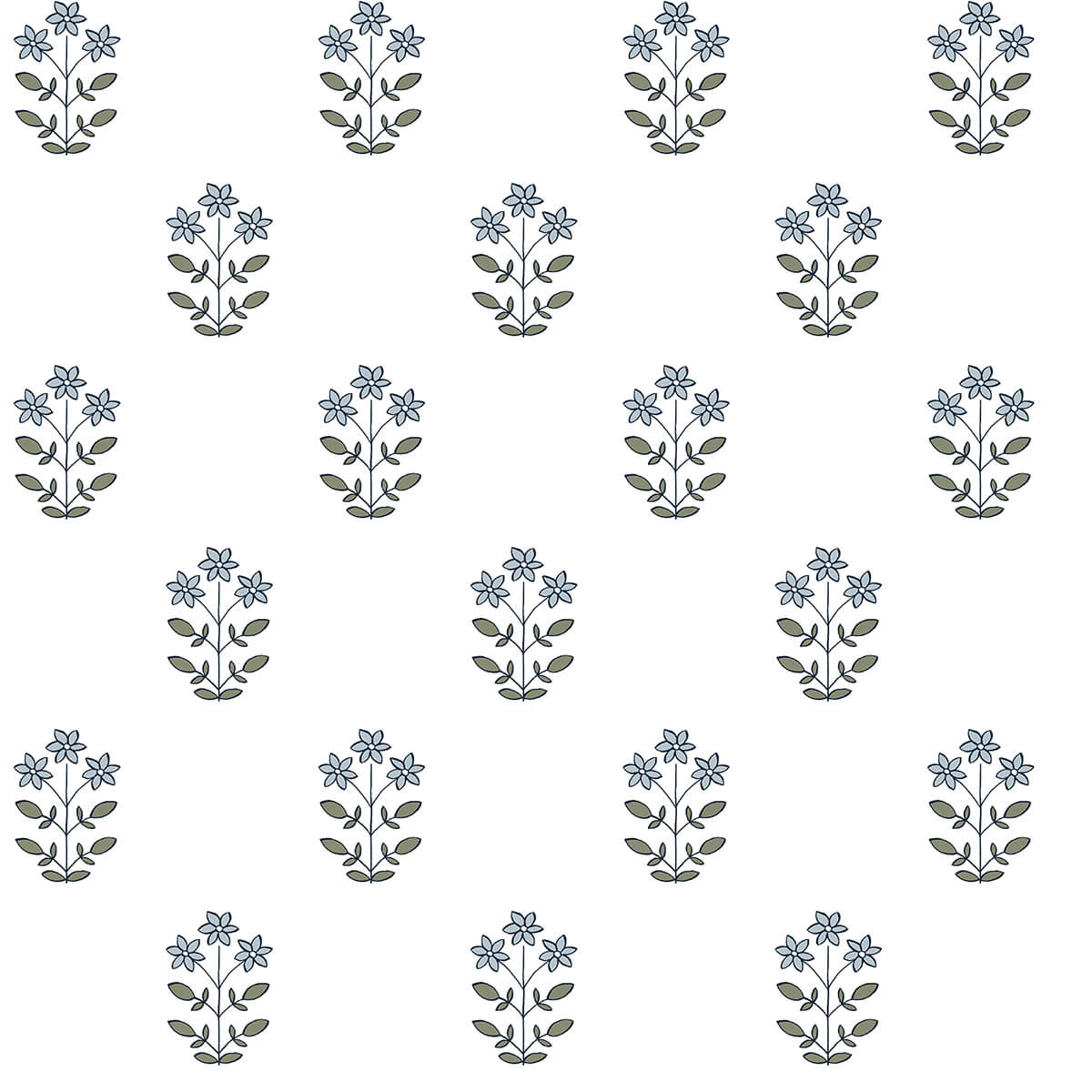 Kit Blue Heather Floral Wallpaper By Erin Gates AST4358