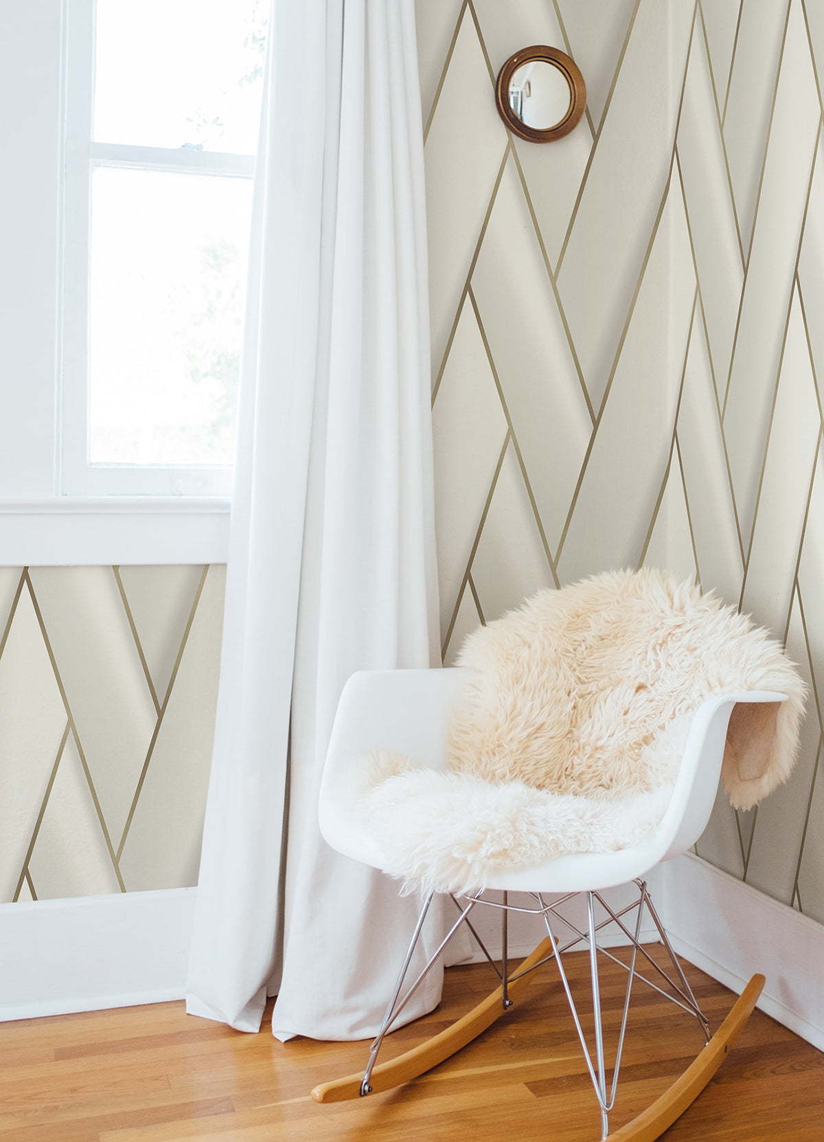 Manfred White Modern Herringbone Wallpaper M34800