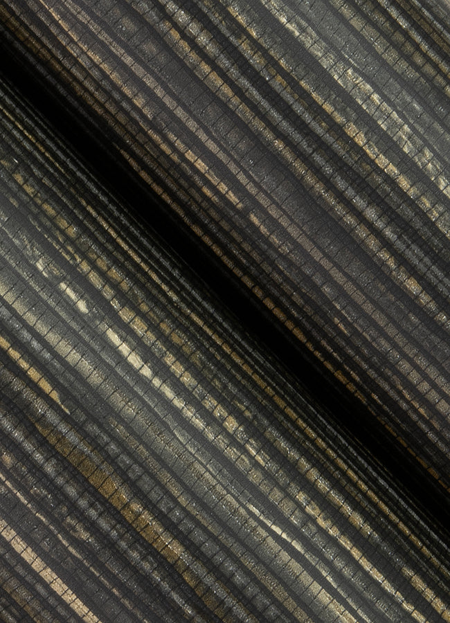 Alton Black Faux Grasscloth Wallpaper DL26716