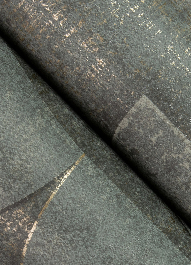 Addison Charcoal Retro Geo Wallpaper DL26750