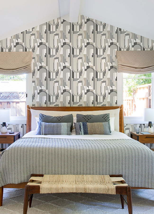 Odele Stone Geometric Archways Wallpaper YK72202