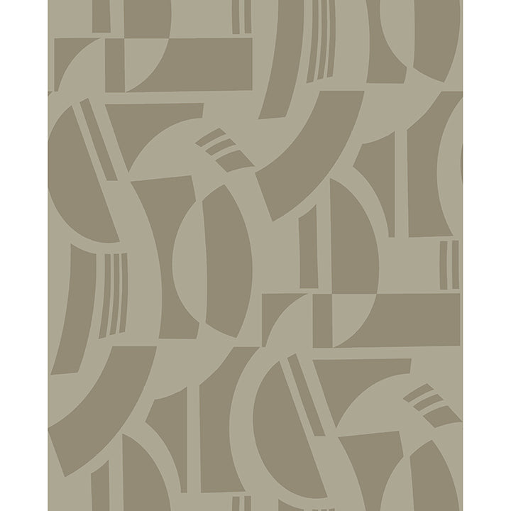 Carter Light Brown Geometric Flock Wallpaper by Scott Living 4034-87383