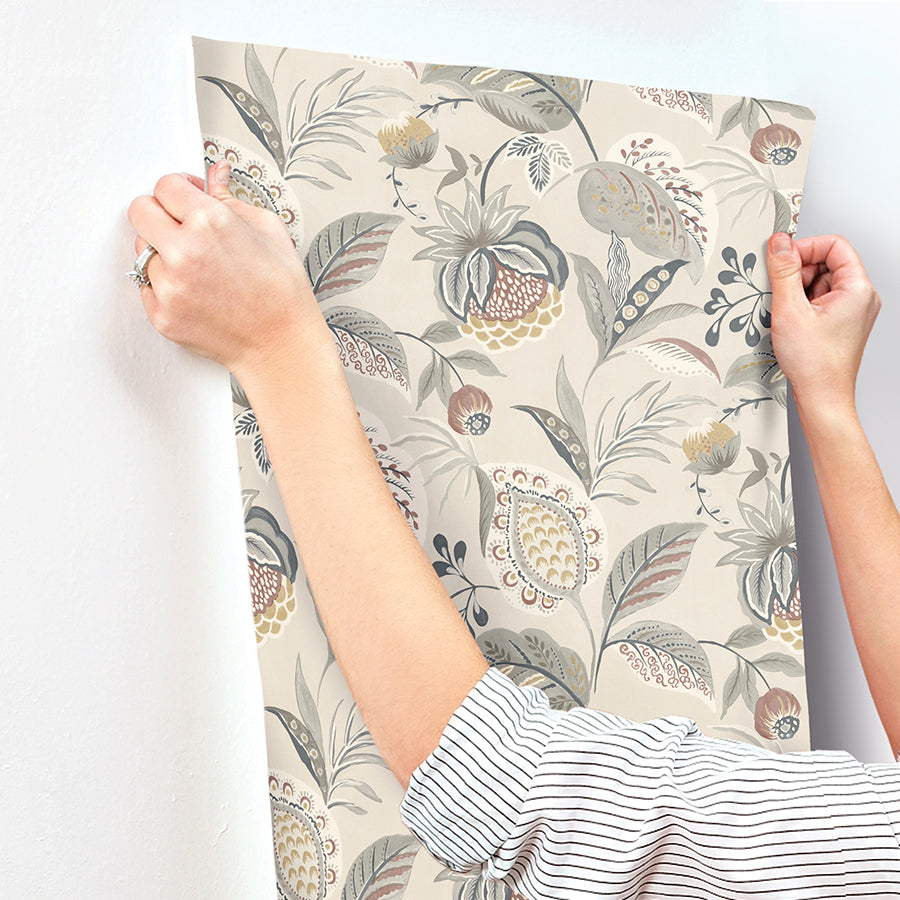 Bohemian Grey Jacobean Wallpaper YK72304