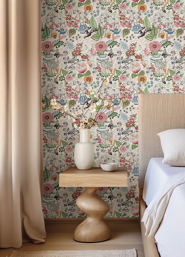 2821-12801 Whimsy Multicolor Fauna Wallpaper SCH12801