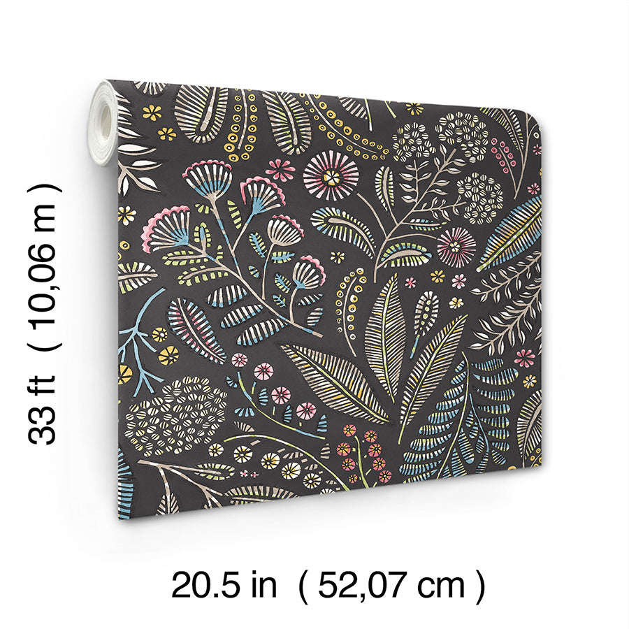 Briar Charcoal Floral Wallpaper FD27294/4135-27294