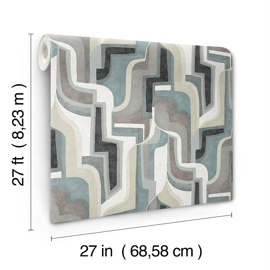 Tulum Denim Surreal Shapes Wallpaper YK72702 /4135-72702