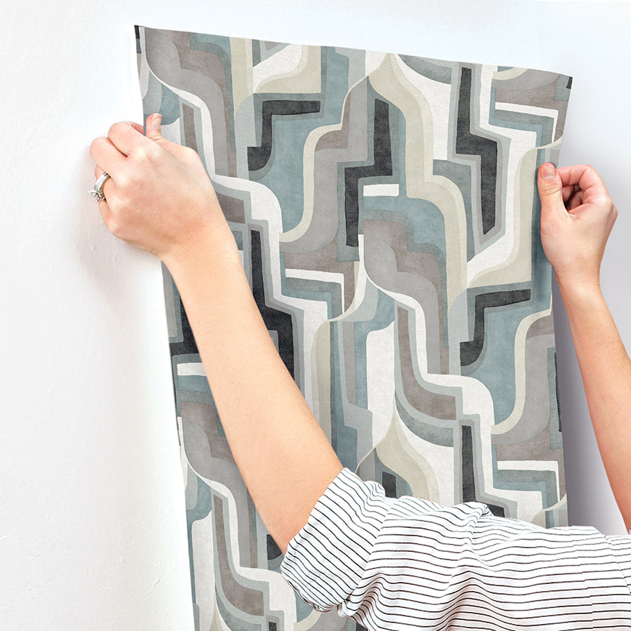 Tulum Denim Surreal Shapes Wallpaper YK72702 /4135-72702