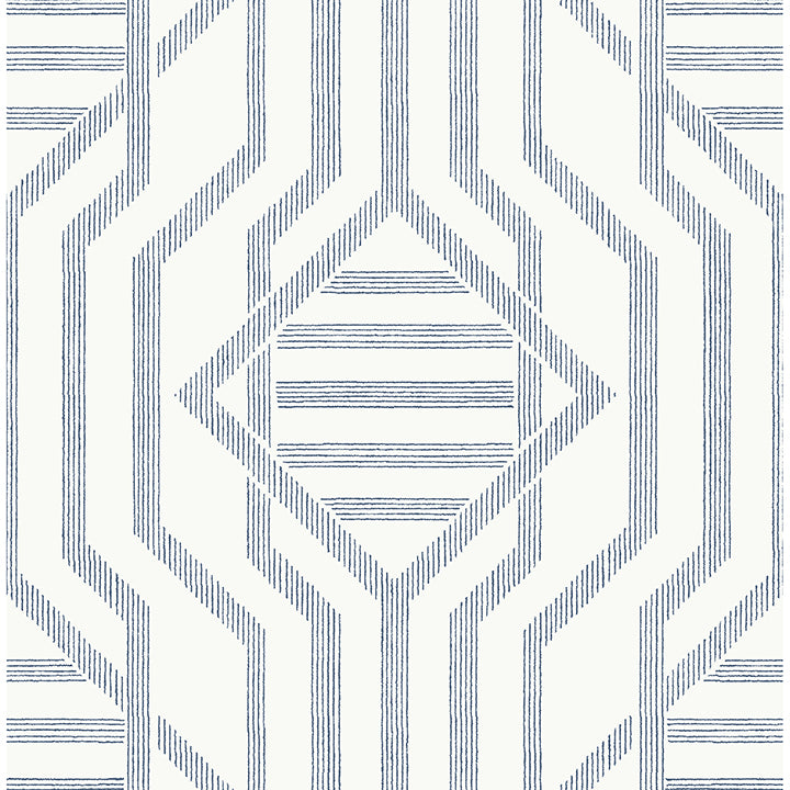 Essex Dark Blue Geometric Wallpaper FD27403