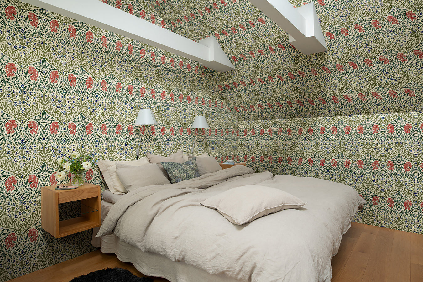 82043 Oxford Union Green Floral Vines Wallpaper 4171-82043