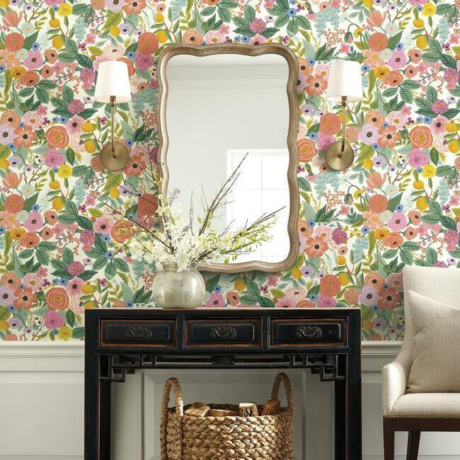 Garden Party Wallpaper- Rose Multi RI5119 RIFLE