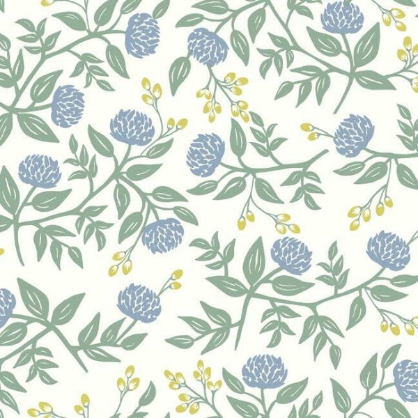 Rifle Paper Peonies Wallpaper- Periwinkle & Sage RI5148