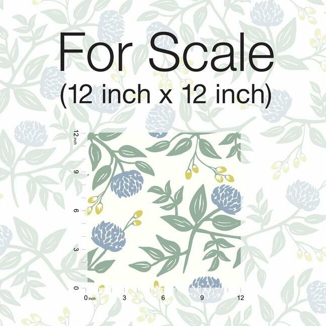 Rifle Paper Peonies Wallpaper- Periwinkle & Sage RI5148