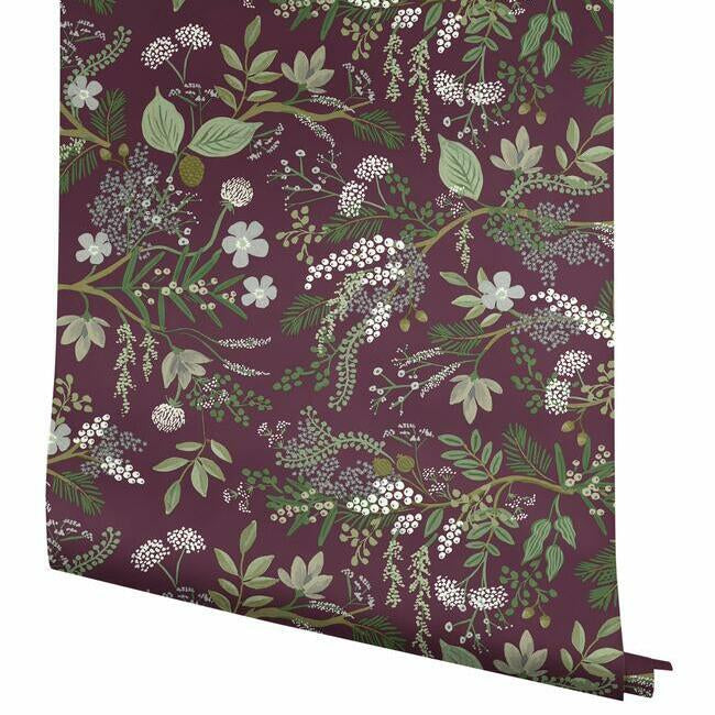 Rifle Paper Co. Juniper Forest Wallpaper- Burgundy RI5164