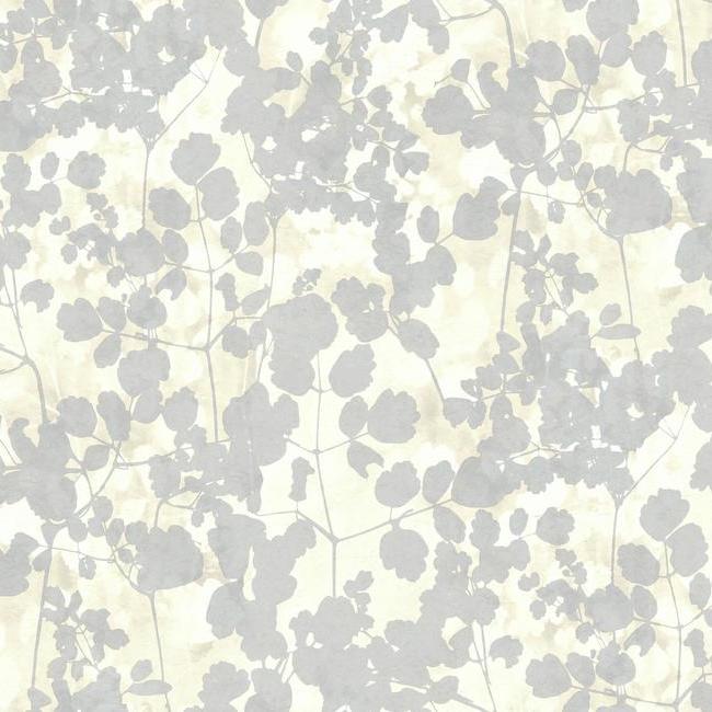 Candice Olson's Pressed Leaves Wallpaper- Cream/Grey NA0520