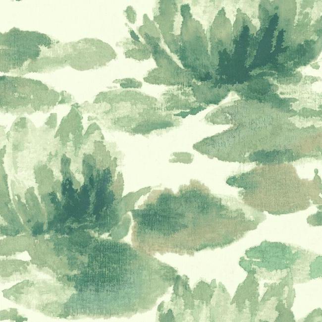 Water Lily Wallpaper- Green NA0526