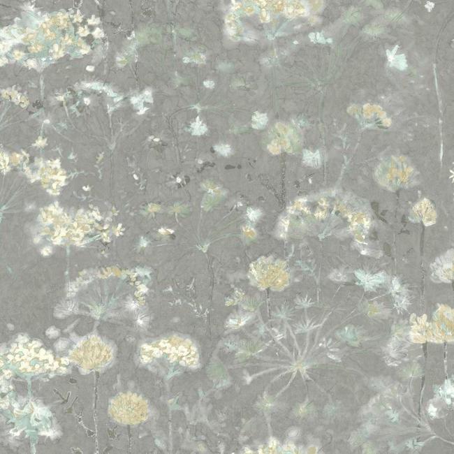 Candice Olson's Botanical Fantasy Wallpaper- Grey/Light Blue NA0541