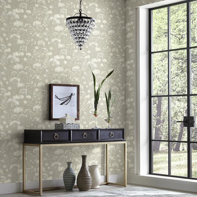 Candice Olson's Botanical Fantasy Wallpaper- Soft Taupe NA0540