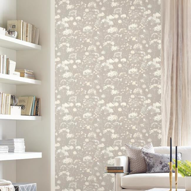 Candice Olson's Botanical Fantasy Wallpaper- Soft Taupe NA0540