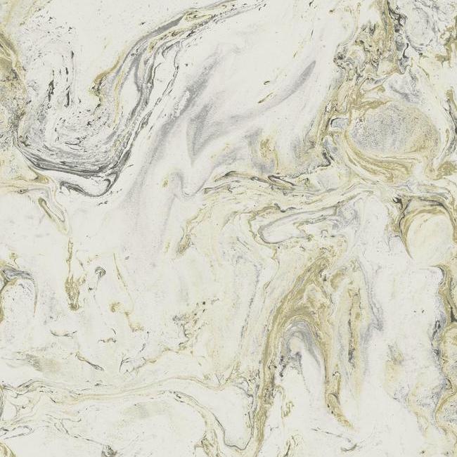 Oil & Marble Wallpaper- White/Black/Gold Y6231201