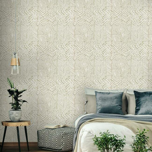 HC7548 Tribal Print Wallpaper - Tan