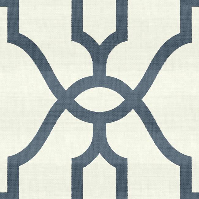 Woven Trellis Wallpaper- Federal Blue ME1552