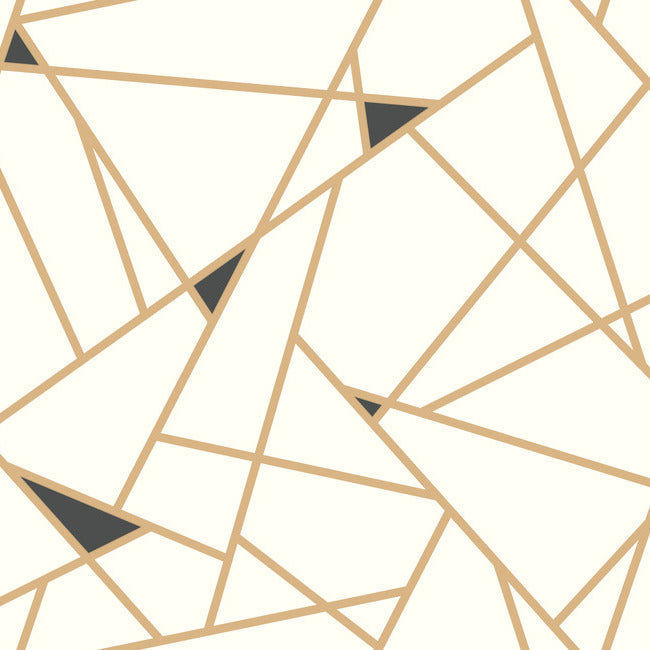 Prismatic Wallpaper- Gold/White/Navy RY2702