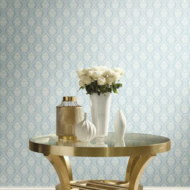 Petite Ogee Wallpaper- Sky DM5026