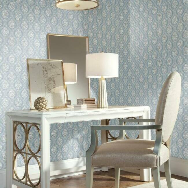 Petite Ogee Wallpaper- Sky DM5026