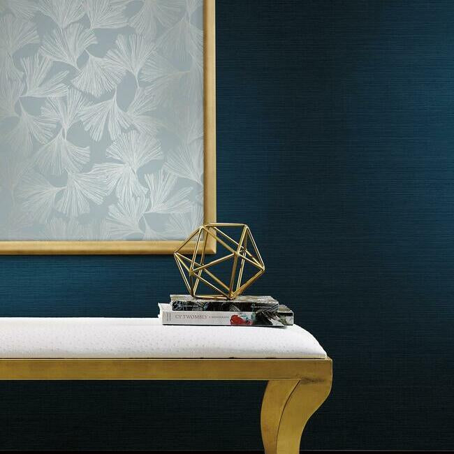 Shining Sisal Dark Blue Metallic Wallpaper Y6200907