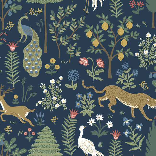 Rifle Paper Co. Menagerie Wallpaper- Navy RP7304