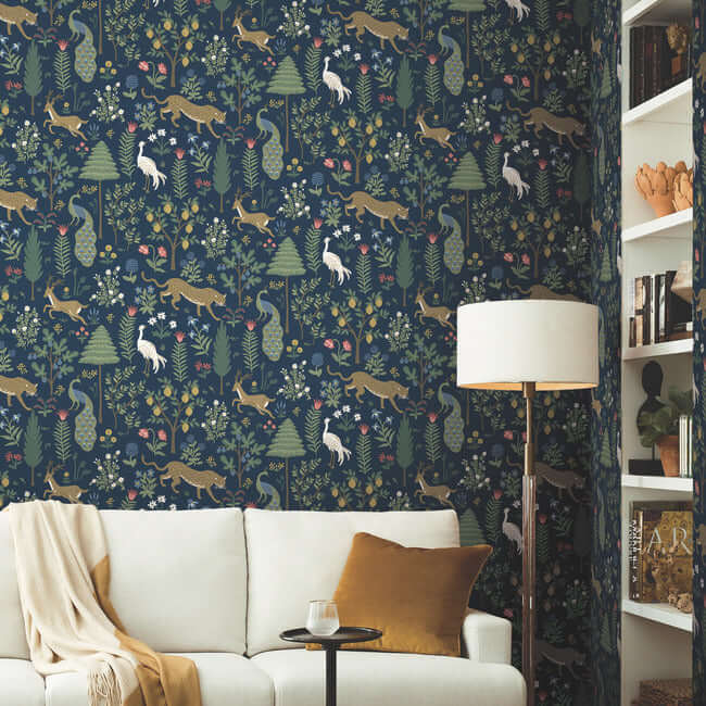 Rifle Paper Co. Menagerie Wallpaper- Navy RP7304