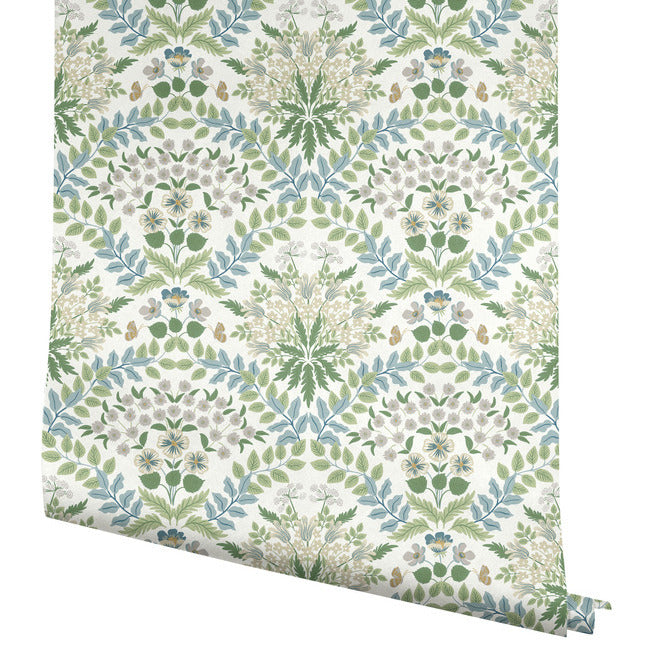 Rifle Paper Co Bramble Wallpaper- Blue/Green RP7323