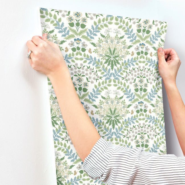 Rifle Paper Co Bramble Wallpaper- Blue/Green RP7323