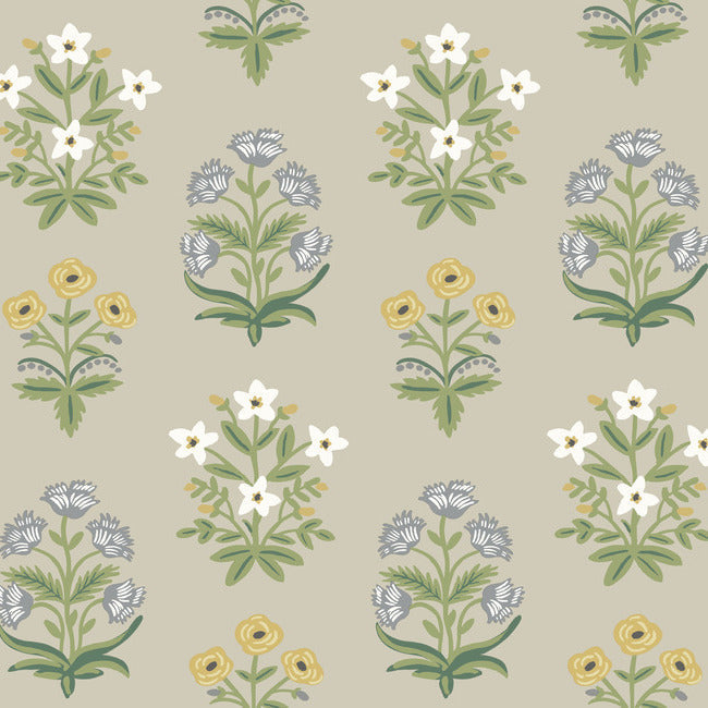 Mughal Rose Wallpaper- Linen RP7350