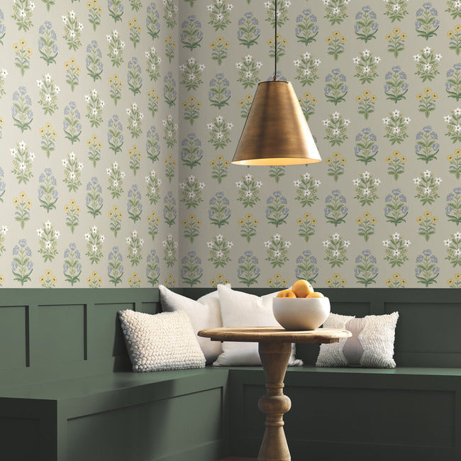 Mughal Rose Wallpaper- Linen RP7350