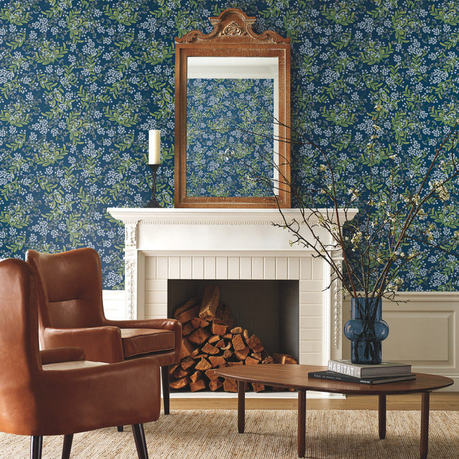 Cornflower Wallpaper- Navy RP7385 Rifle Paper
