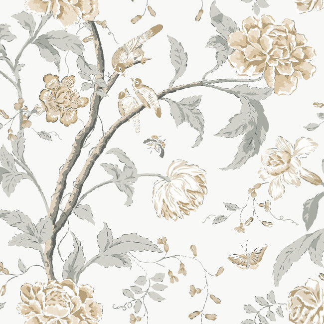 Teahouse Floral Wallpaper- Neutrals BL1783