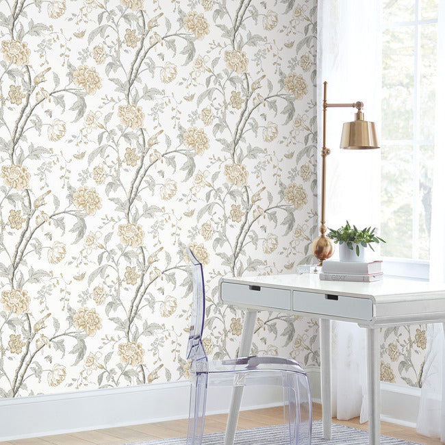 Teahouse Floral Wallpaper- Neutrals BL1783