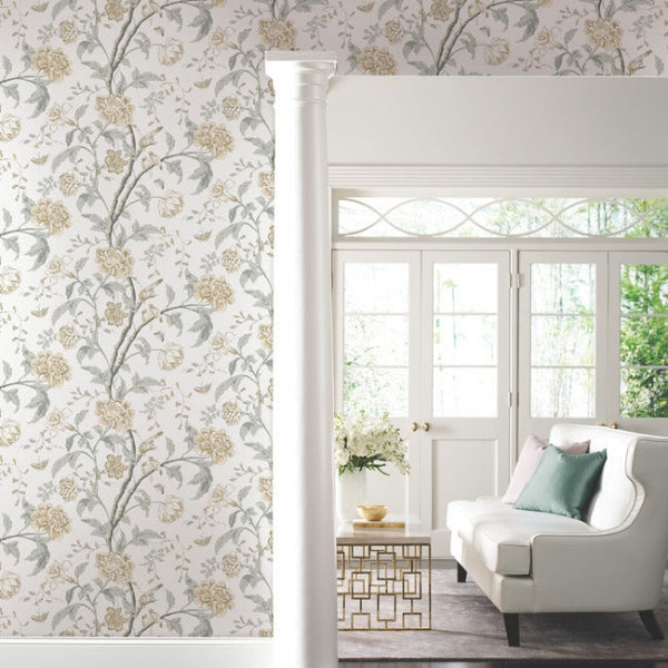 Teahouse Floral Wallpaper- Neutrals BL1783