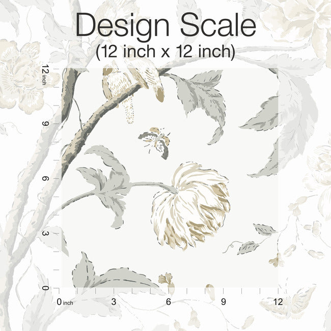 Teahouse Floral Wallpaper- Neutrals BL1783