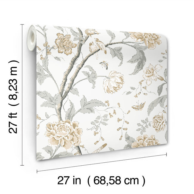 Teahouse Floral Wallpaper- Neutrals BL1783