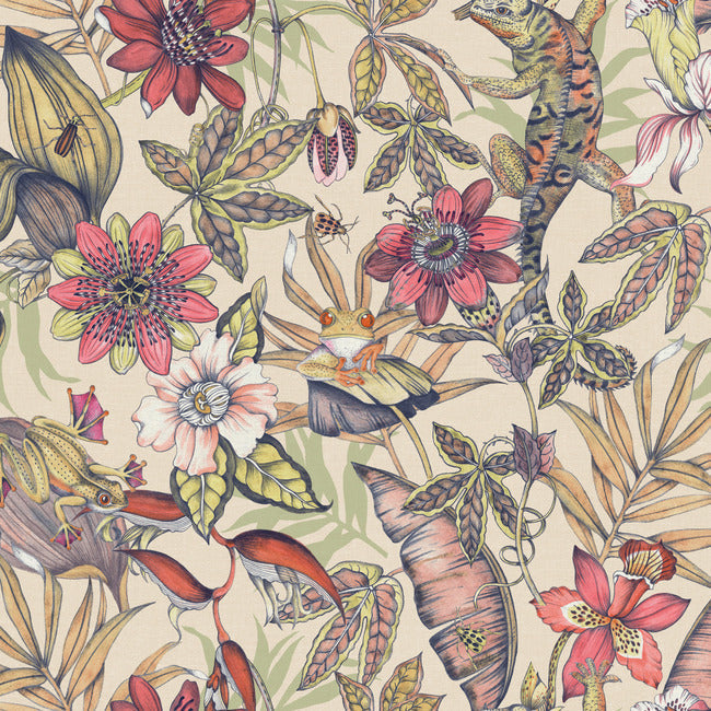 Rainforest Wallpaper- Cream/Bright Multi BL1704