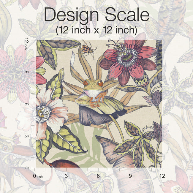 Rainforest Wallpaper- Cream/Bright Multi BL1704