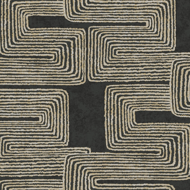 Nikki Chu Zulu Thread Wallpaper- Black/Gold AG2032