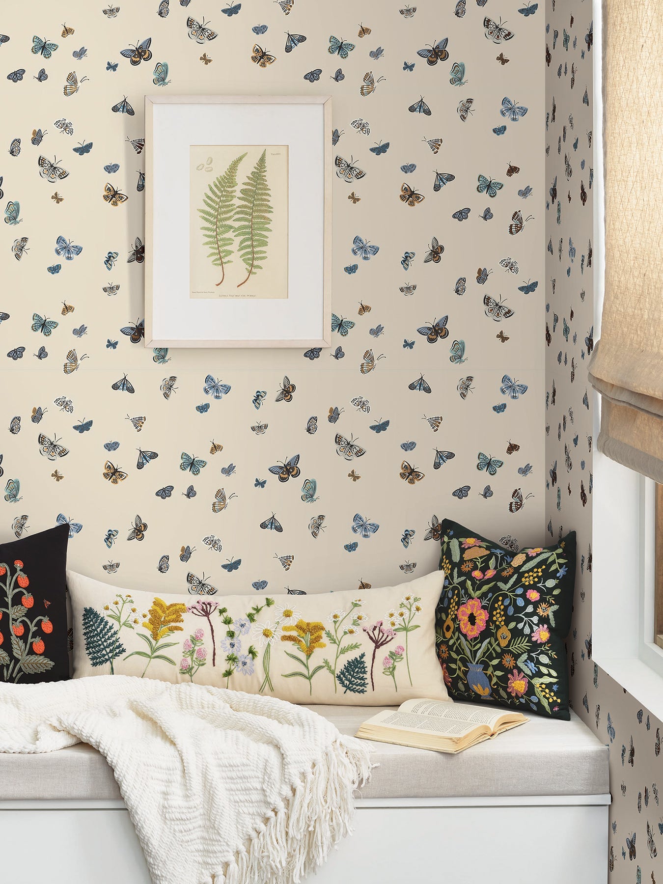 Rifle Paper Co. Butterfly House Wallpaper- Linen RF7412
