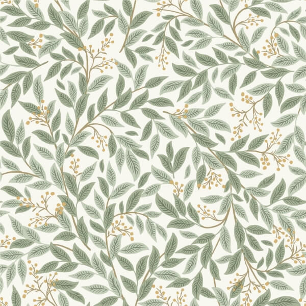 Rifle Paper Co Willowberry Wallpaper- Sage & White RF7465