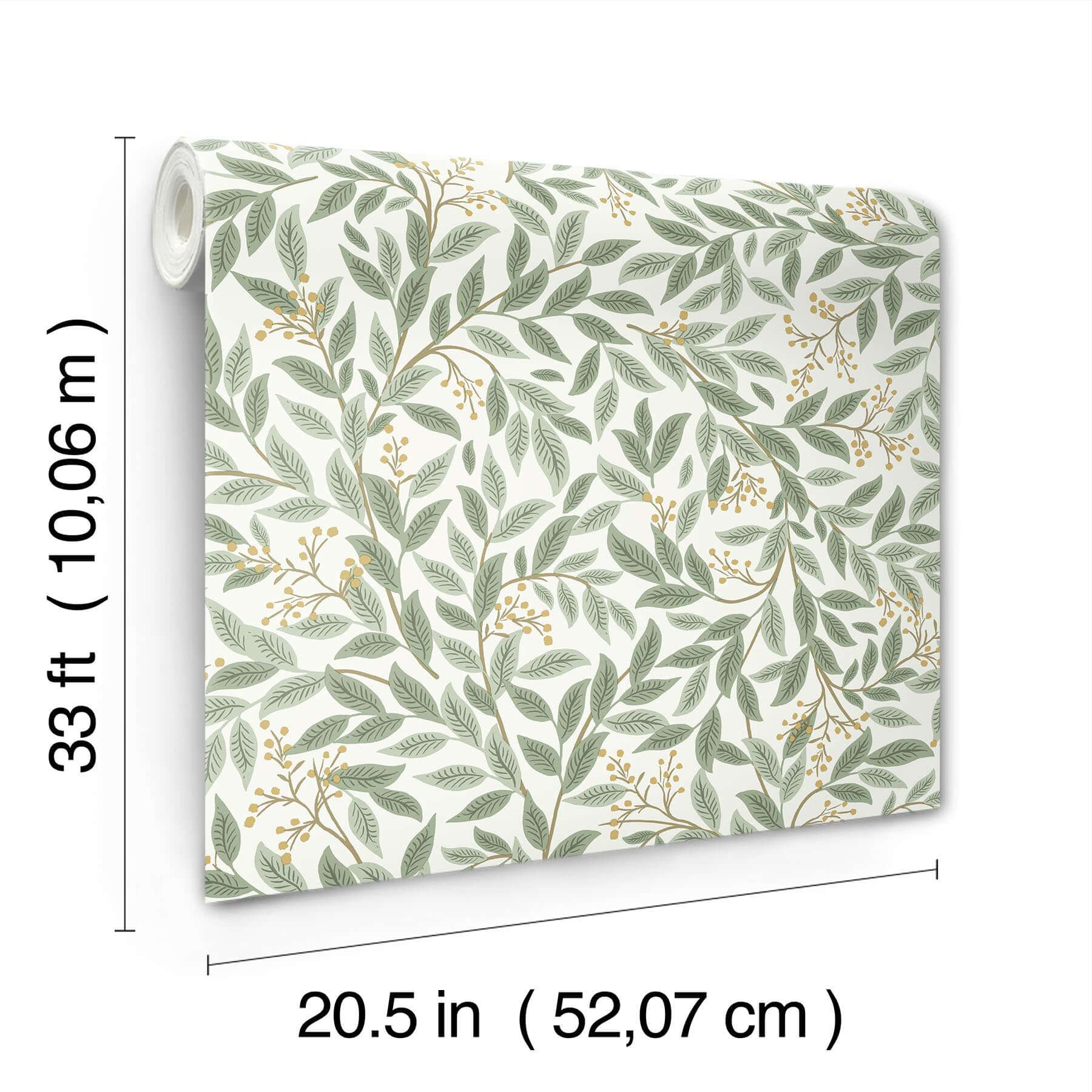 Rifle Paper Co Willowberry Wallpaper- Sage & White RF7465