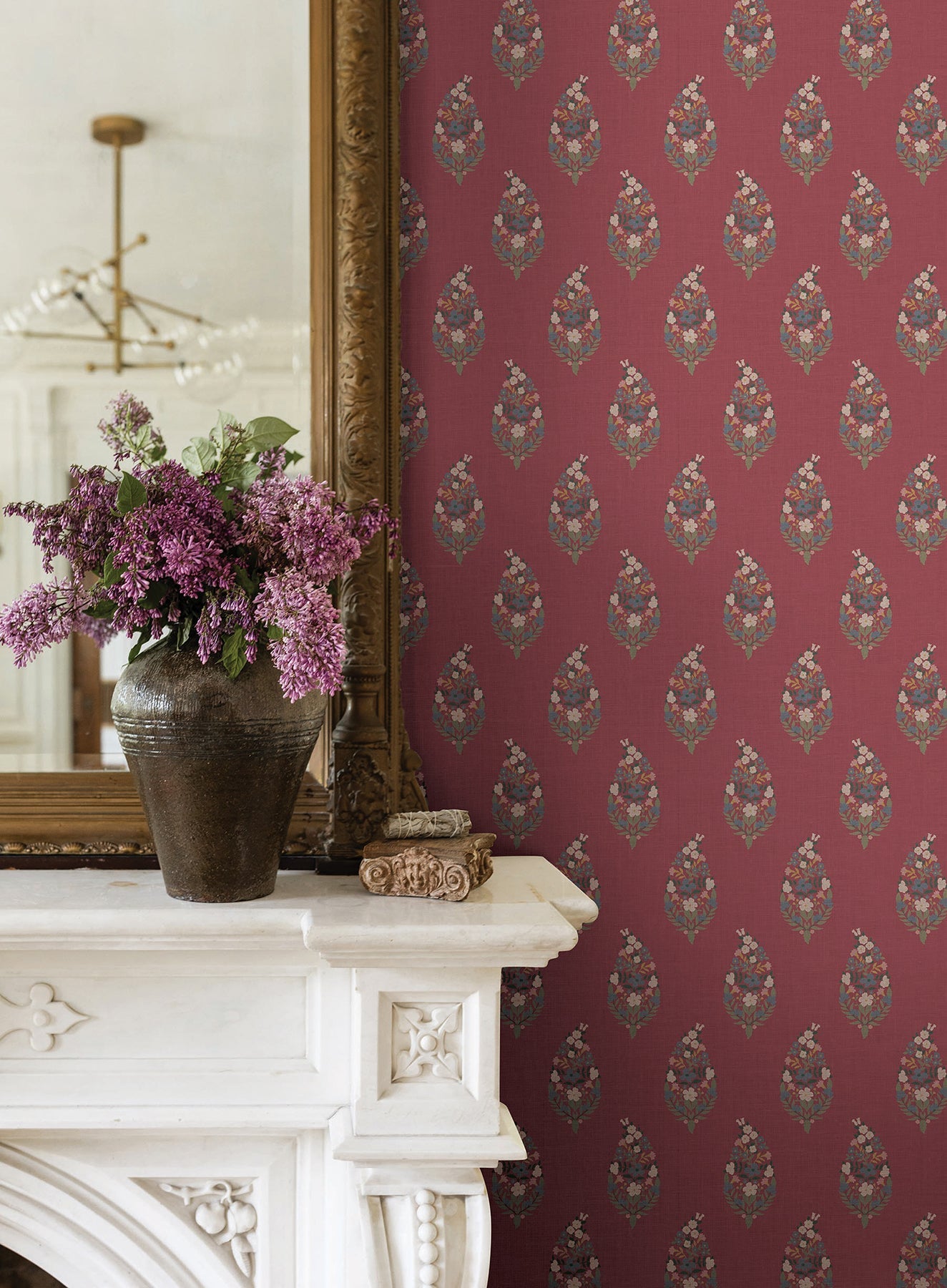 Rifle Paper Paisley Wallpaper- Burgundy RF7475