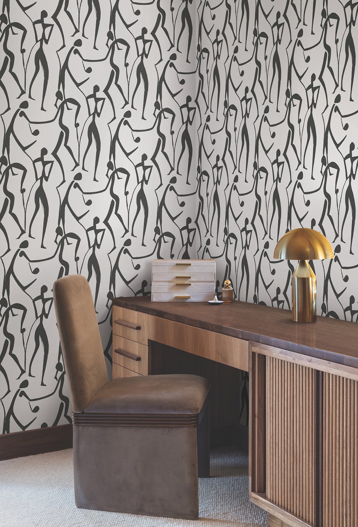 York Joyful Dancers Wallpaper- Carbon Black ZM2831