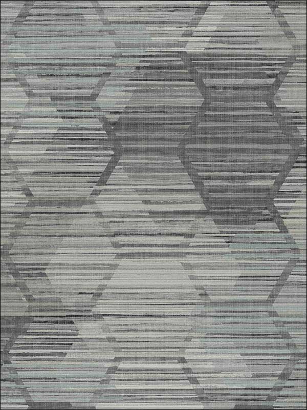 BW60500 Imprint/ Jabari Charcoal Geometric Faux Grasscloth 2949-60500